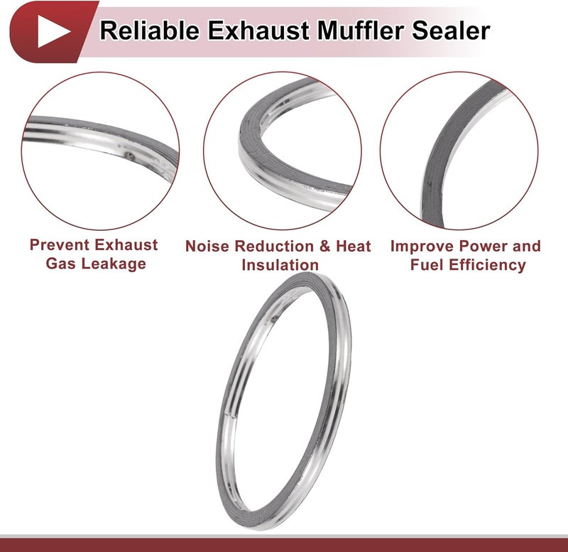 REPAIROCK ID 70mm Exhaust Manifold Gasket Prevent Leak Noise Exhaust Donut Gasket Muffler Ring Exhaust Flange Gasket for Car SUV Truck Graphite Stainless Steel - Image 5
